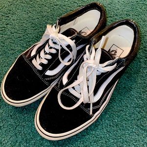 Vans, old school, suede, and canvas, black and white